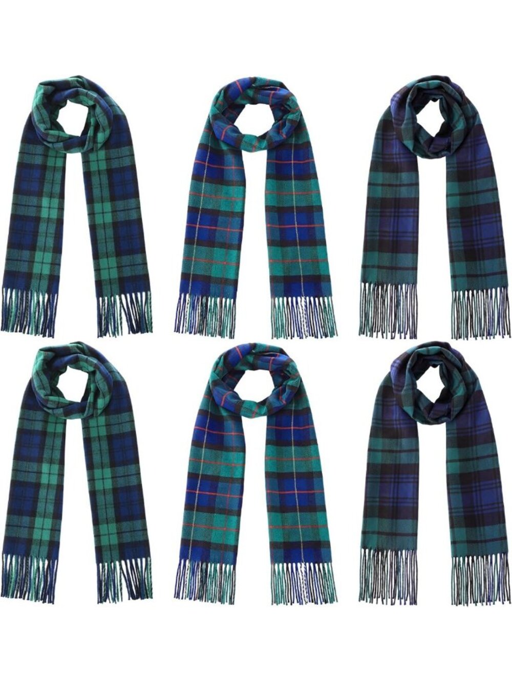 Cozy 6-Pack Long Plaid Winter Scarves for Women - Stylish & Warm Accessories